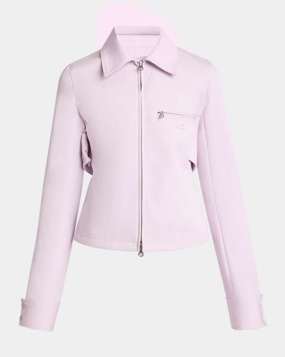 Belted Polycotton Zip Jacket